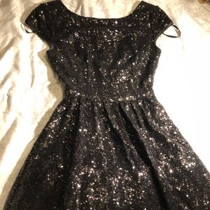 Formal black sequined above the knee dress 4 teen!